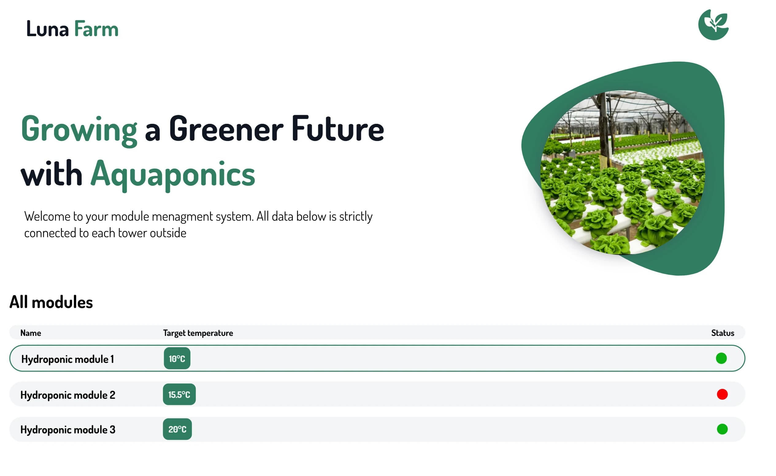 Preview of Luna Farm, a Web App project