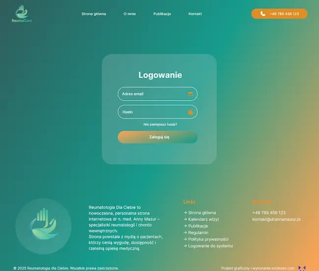 Preview of ReumaCare, a Web App project
