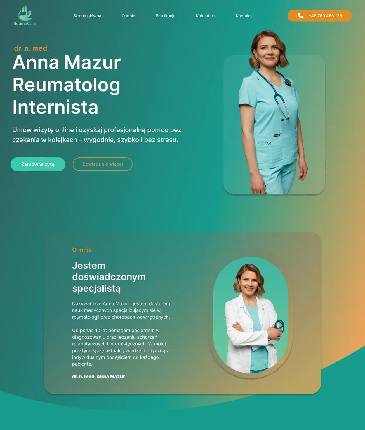Preview of ReumaCare, a Web App project